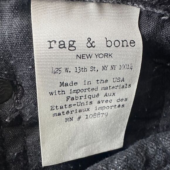 Rag & Bone Jean Shorts Womens 27 Black Mid Rise Exposed Button Fly Festival - Picture 12 of 15